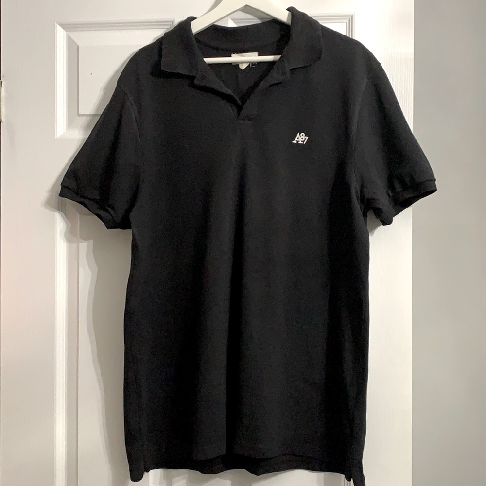 AÉROPOSTALE MENS XL BLACK POLO SHORT SLEEVE SHIRT